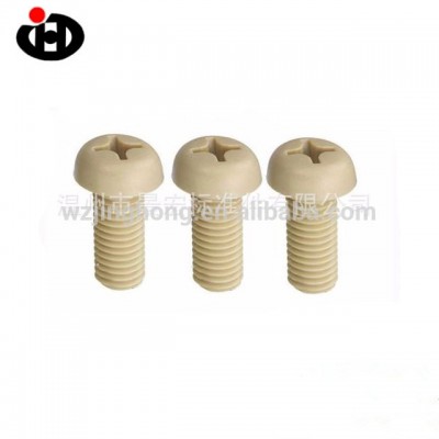 High Quality Plastic White Plain Black Clear Color Philips Pan Head Nylon Machine Screw